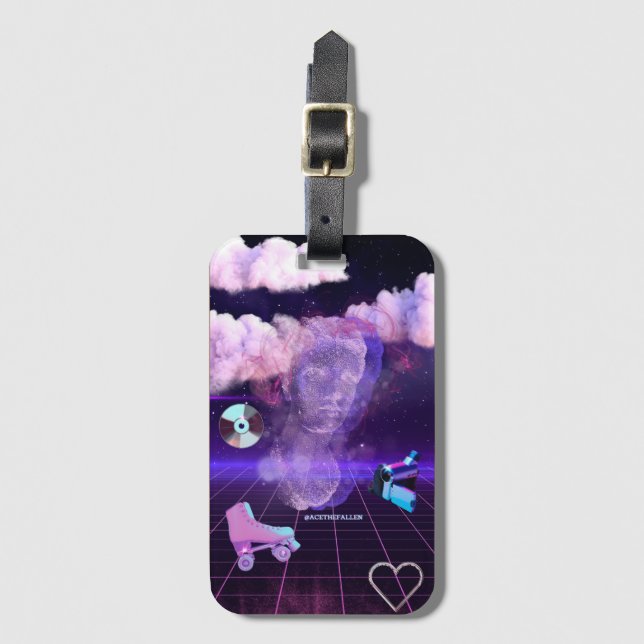 Vaporwave Vibes Luggage Tag (Front Vertical)
