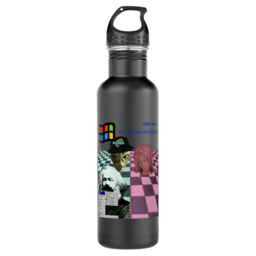 vaporwave vomit stainless steel water bottle