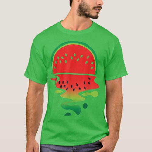 Vaporwave Watermelon Fruit Hello Summer Vegetarian T_Shirt