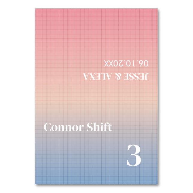 Vaporwave wedding place card (Front)