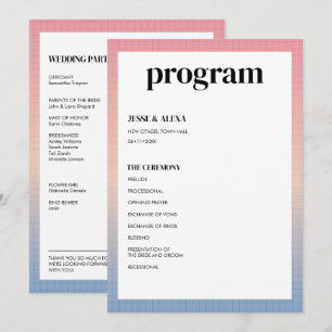 Vaporwave wedding program