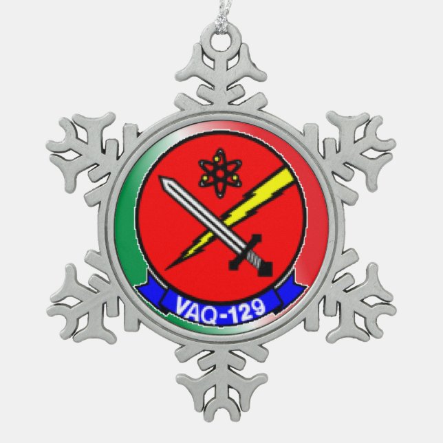 VAQ-129 Pewter Christmas Ornament (Front)