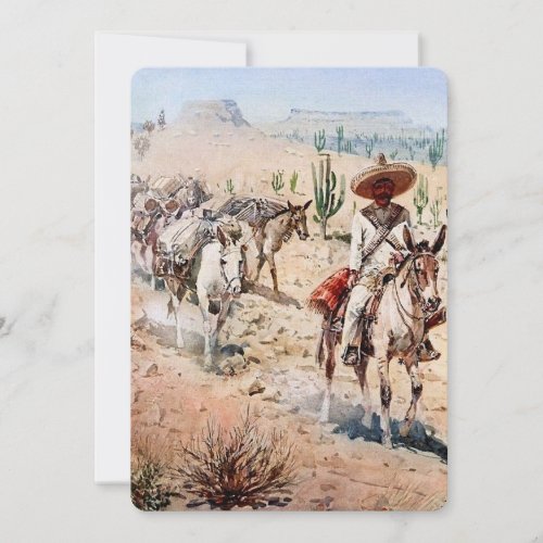 Vaquero Pack Train by Edward Borein Invitation