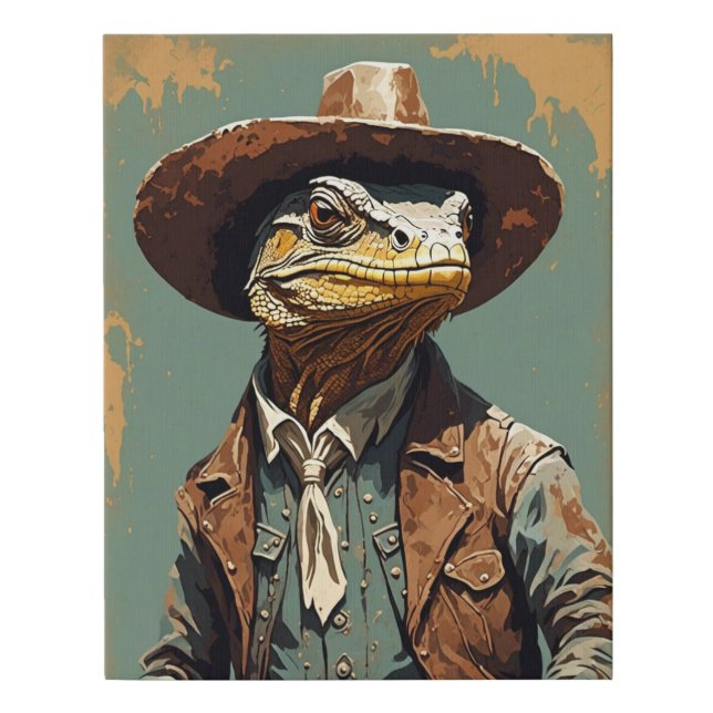 Vaquero Reptiliano Faux Canvas Print (Front)