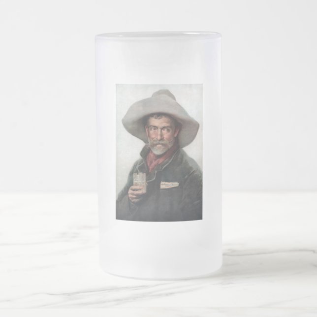 Vaqueros Ranchero Cowboy Spanish Old West  Frosted Glass Beer Mug (Center)