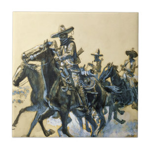 “Vaqueros” Western Art by Charles M Russell Ceramic Tile