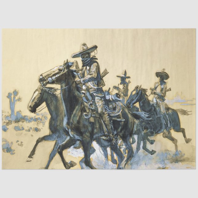 “Vaqueros” Western Art by Charles M Russell Tissue Paper (Front)
