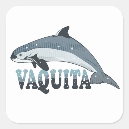 Vaquita Porpoise Endangered Species Square Sticker