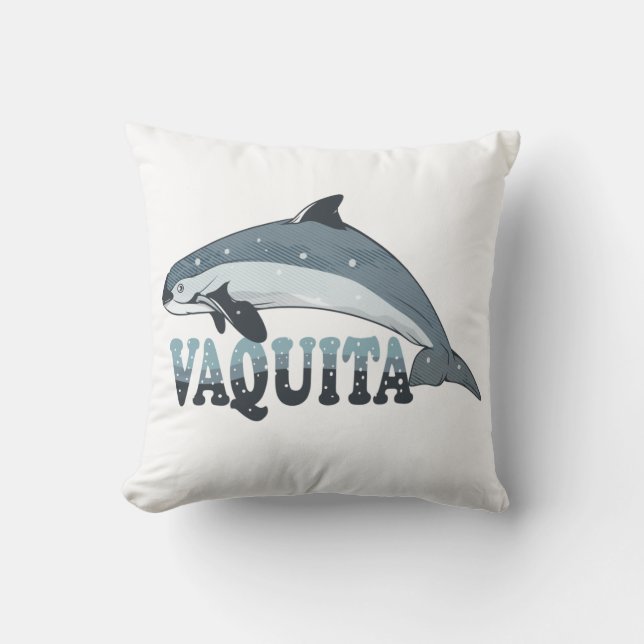 Vaquita Porpoise Throw Pillow (Front)