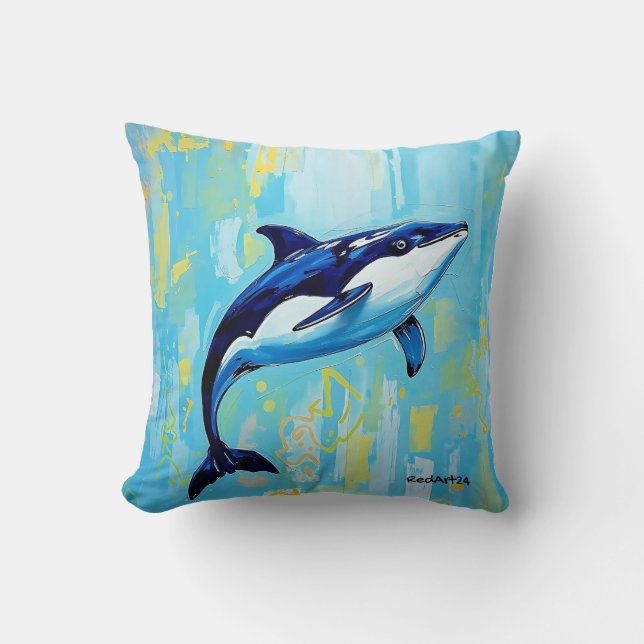 Vaquita Wall Art – Endangered Marine Porpoise Throw Pillow (Front)
