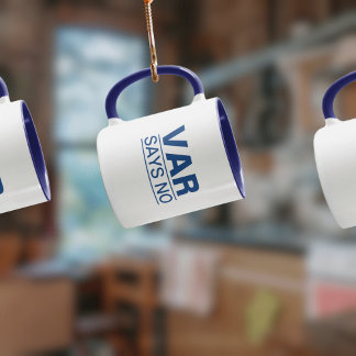 "VAR Says No" (Blue Design) Funny Football Mug