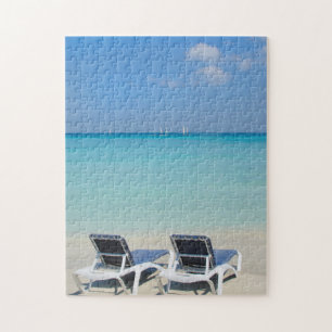 Varadero, Cuba. Sand And Beach Chairs Jigsaw Puzzle
