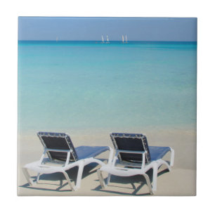 Varadero, Cuba. Sand And Beach Chairs Tile