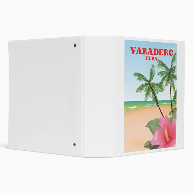 Varadero Cuban beach travel poster 3 Ring Binder (Background)