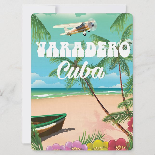 Varadero Cuban beach vacation poster Invitation (Front)