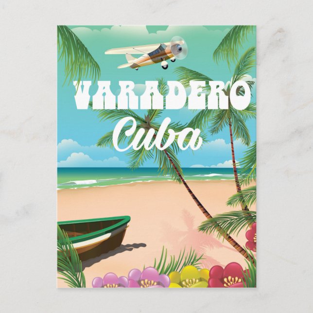 Varadero Cuban beach vacation poster Postcard (Front)