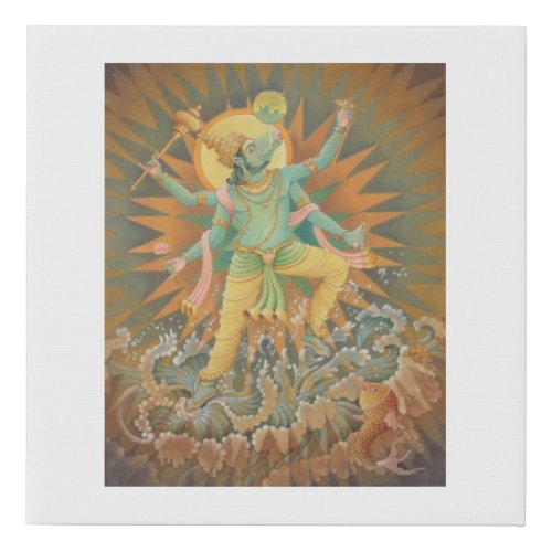 Varaha Avatar _ the boar incarnation of God Vishnu Faux Canvas Print