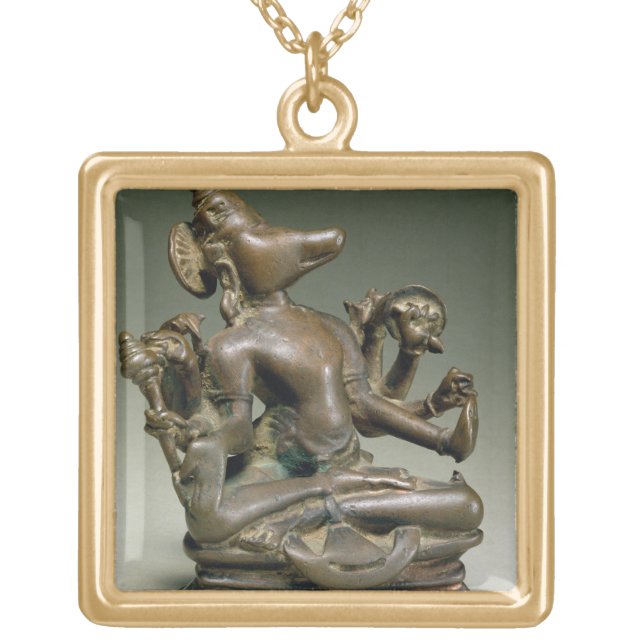 Varaha, Gurjara Pratihara, Tamil Nadu (bronze) Gold Plated Necklace (Front)