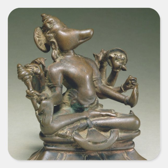 Varaha, Gurjara Pratihara, Tamil Nadu (bronze) Square Sticker (Front)
