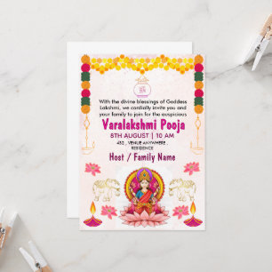 Varalakshmi Vratham Invitation Card Pooja