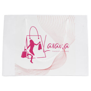 Varana Fashion Gift Bag - Pink Chic Shopping Girl