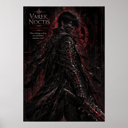 Varek Noctis: The Crimson Fang Dark Gothic Canvas Poster