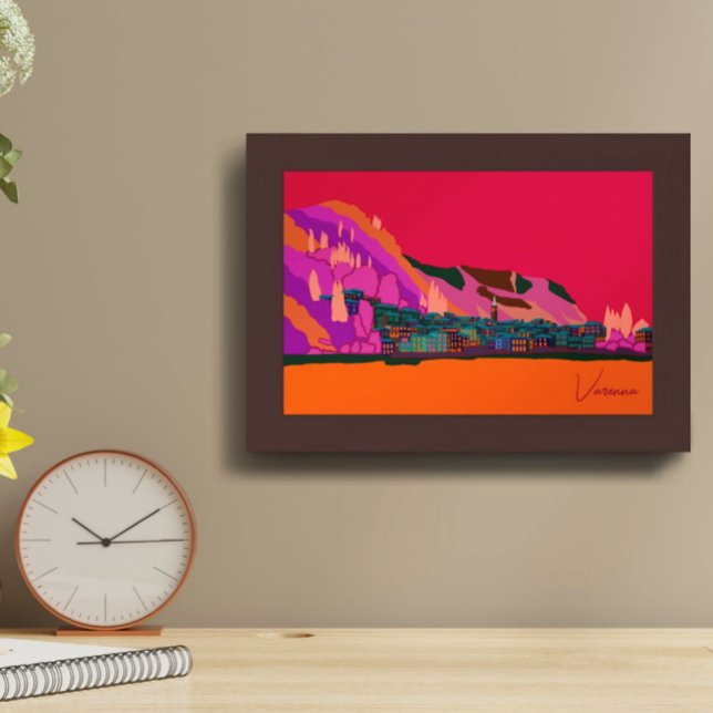 Varenna at Night Lake Como Italy Illustration Poster (Creator Uploaded)