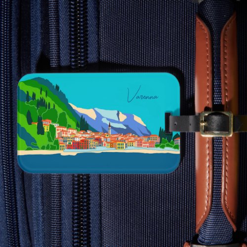 Varenna Como Italy Illustration Travel Luggage Tag