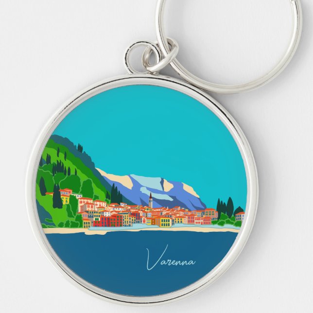 Varenna Lake Como Italy Illustration Travel Keychain (Front)
