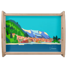 Varenna Lake Como Italy Illustration Travel