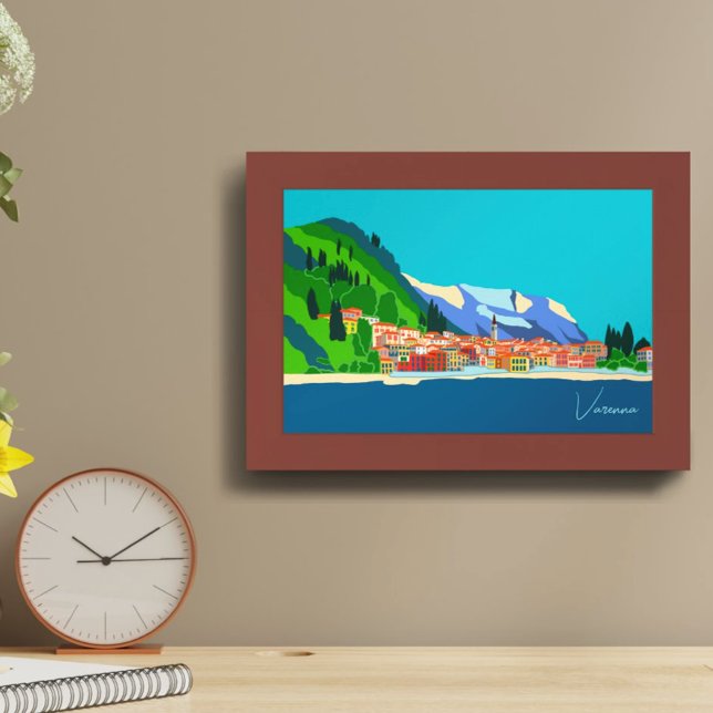 Varenna Lake Como Italy Landscape Illustration Poster (Creator Uploaded)
