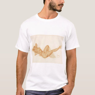 Pinup Girl T Shirt for Men - Sexy Tattoo Model Implied Nude Premium T-Shirt