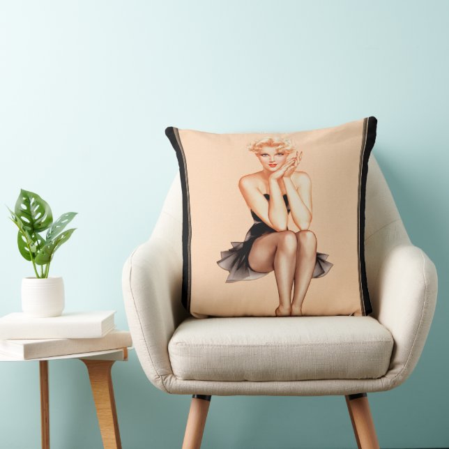 Varga Girl Cover Art by Alberto Vargas Throw Pillow (Chair)