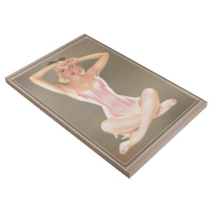 Varga Girl In A Pink Corset by Alberto Vargas Gallery Wrap