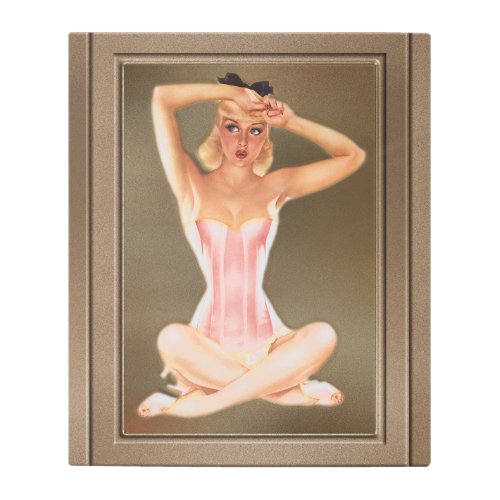 Varga Girl In A Pink Corset by Alberto Vargas Metal Print