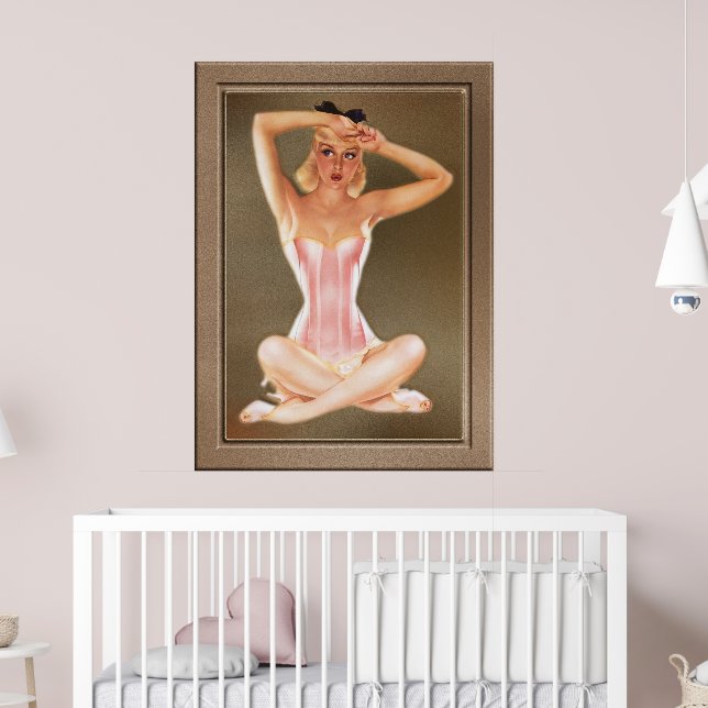 Varga Girl In A Pink Corset by Alberto Vargas Poster | Zazzle