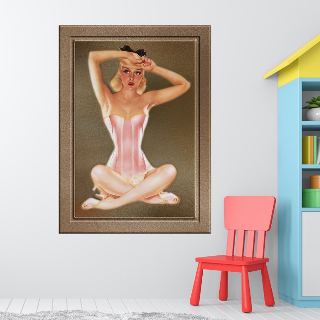 Varga Girl In A Pink Corset by Alberto Vargas Poster | Zazzle