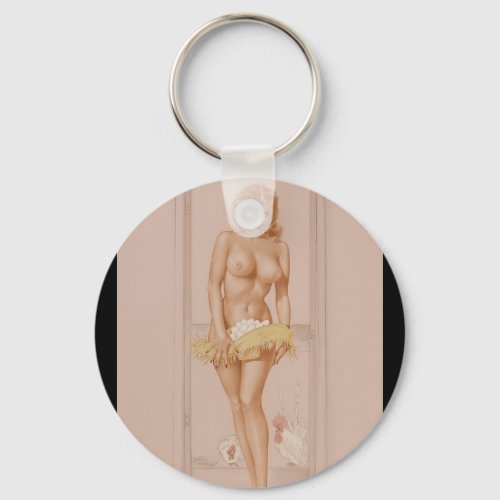 Vargas Girl Playboy illustration July Pin Up Art Keychain