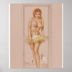 Vargas Girl, Playboy illustration, July Pin Up Art Poster