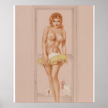 Vargas Girl  Playboy Illustration  July Pin Up Art Poster by Pin_Up_Art at Zazzle