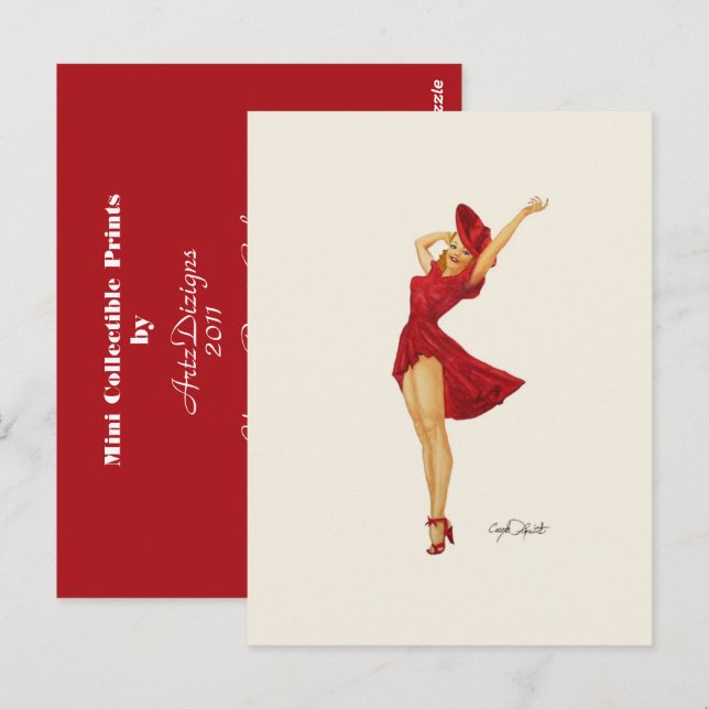 Vargas Pinup Girl - Mini Collectible Prints Postcard (Front/Back)
