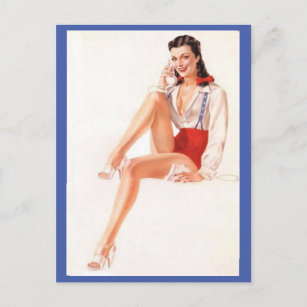 Vargas Vintage pin up girl art Postcard
