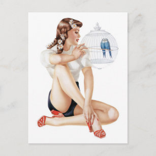Vargas Vintage pin up girl Postcard