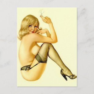 Vargas Vintage pin up girl Postcard