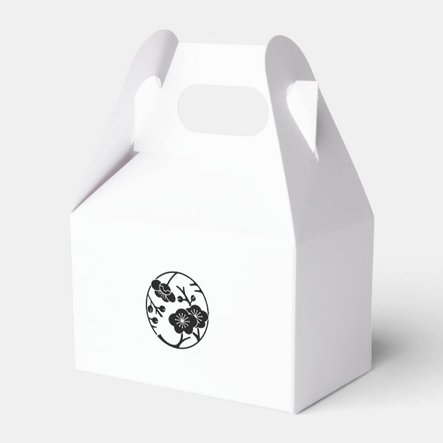Variant plum branch circle favor boxes (Back Side)