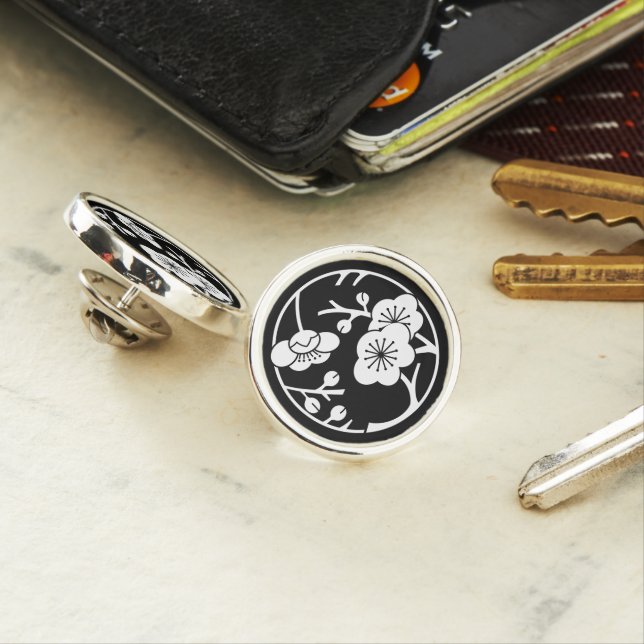 Variant plum branch circle pin (In Situ)