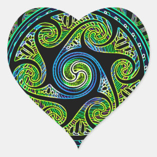 Variated Spheres Vibrant Celtic Knot Heart Sticker