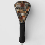 Variations of African motifs in earth tones Golf Head Cover