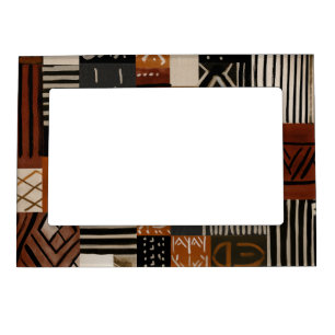 Variations of African motifs in earth tones Magnetic Frame