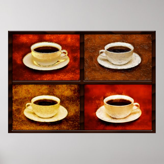 Variations on a Cup of Coffee -4 Different Styles Poster (Front)